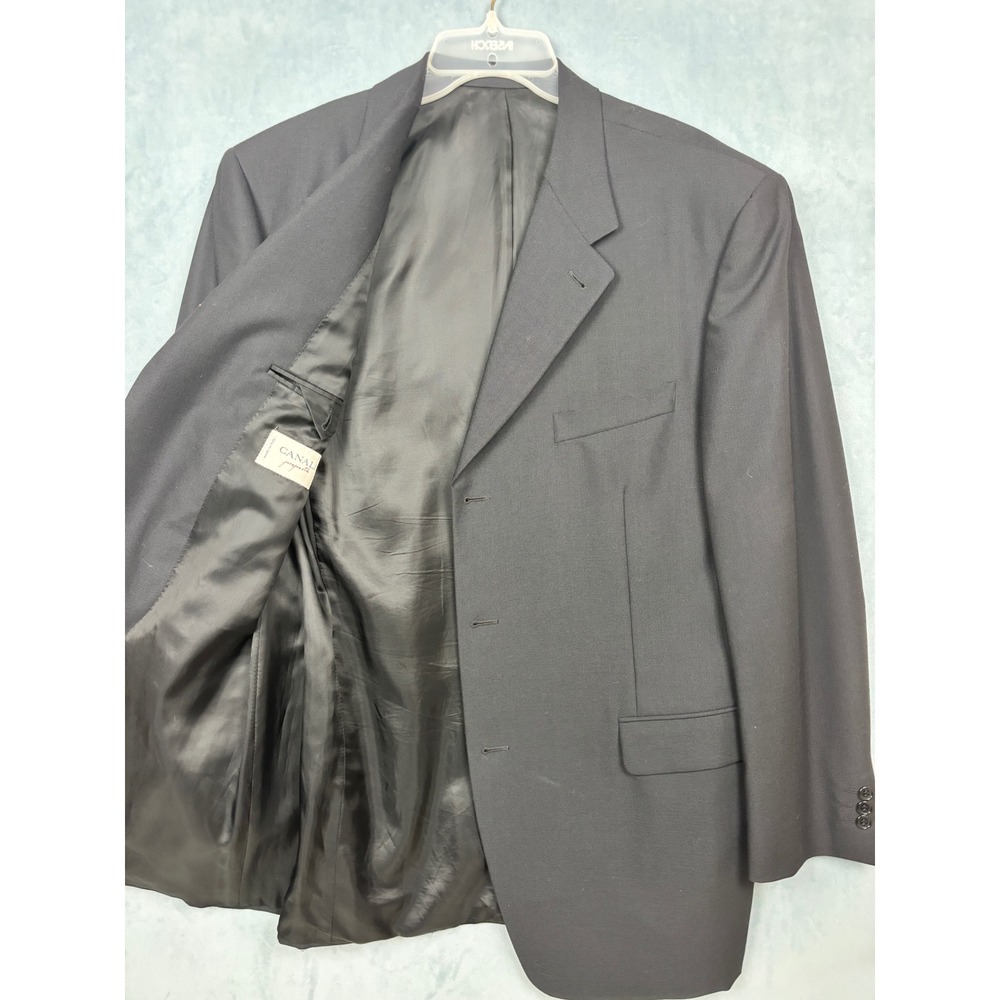 Canali Proposta Mens Black 100% Wool 3-Button Blazer Jacket Made in Italy 56R